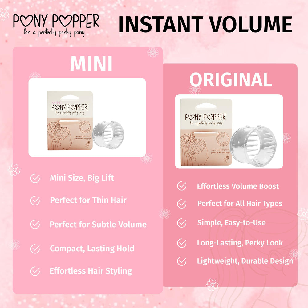 Pony Popper Mini Clip, accesorios compatibles, combinación con ligas y envolturas.