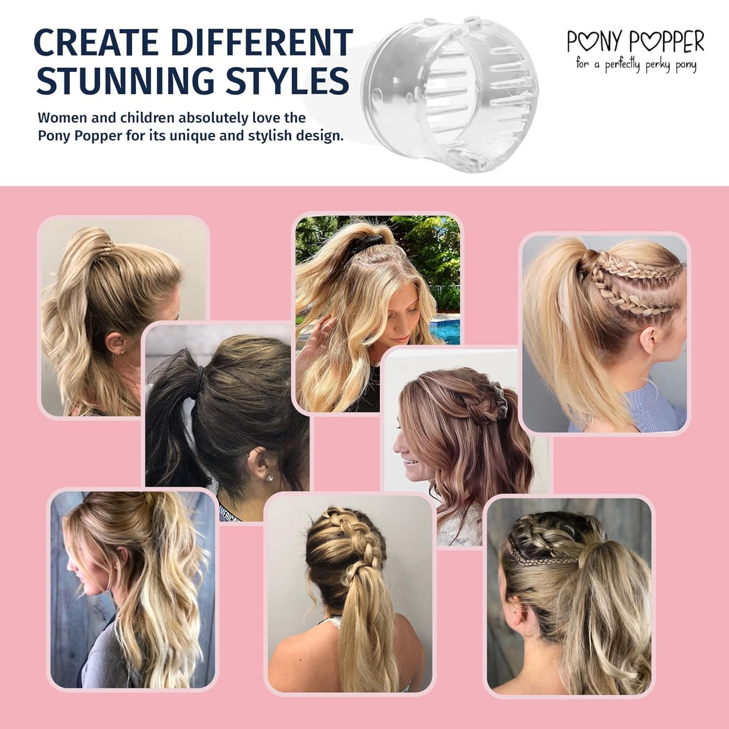 Pony Popper Mini Clip, uso diario, fácil de colocar para looks rápidos.