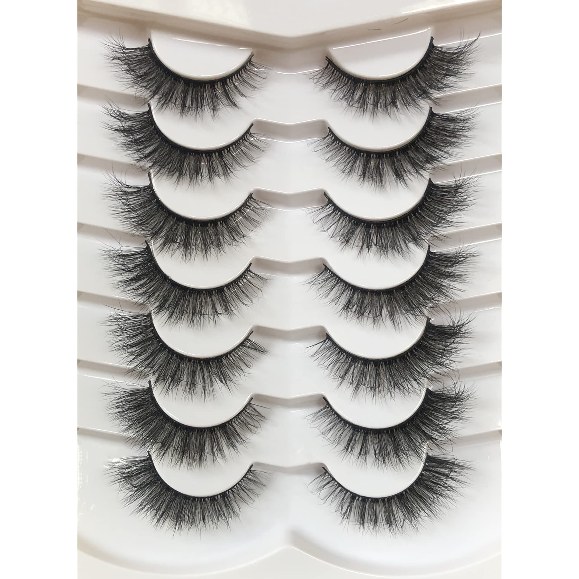 Pooplunch 8D silk lashes natural wispy daily wear for a soft look.
