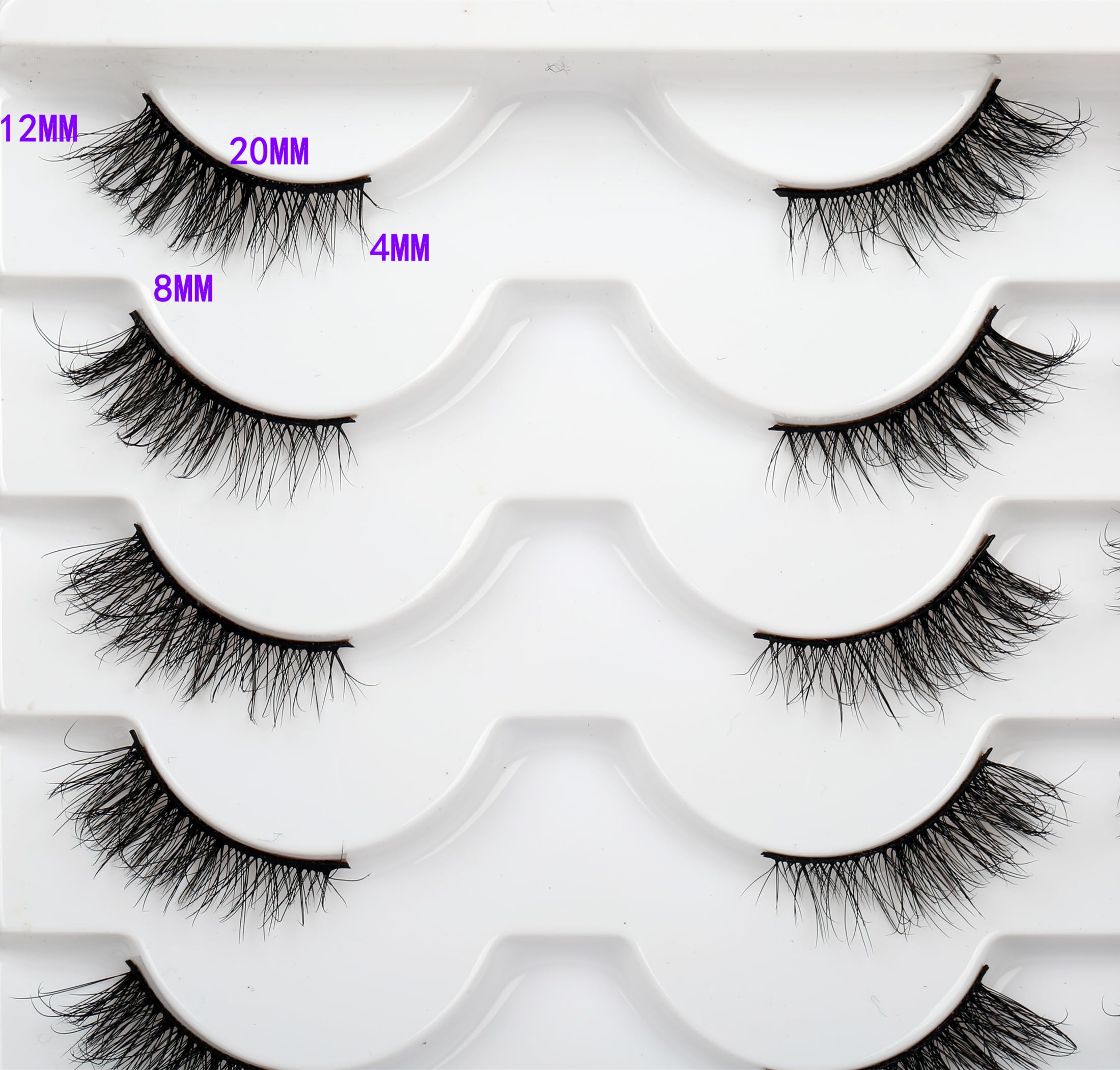 Pooplunch fluffy half lashes closeup soft cotton band for comfortable wear