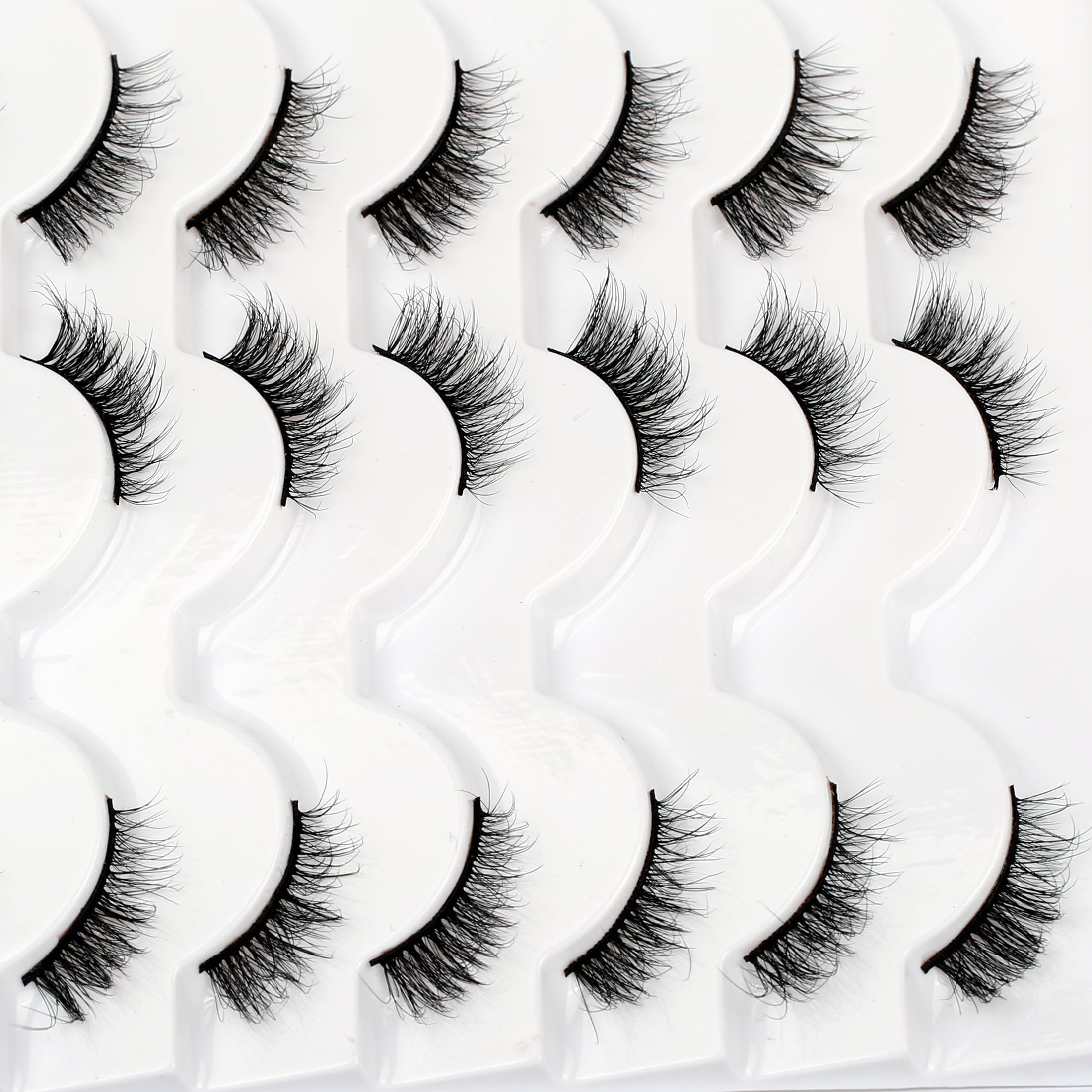 Pooplunch fluffy half lashes comb-friendly flexible band prevents poking