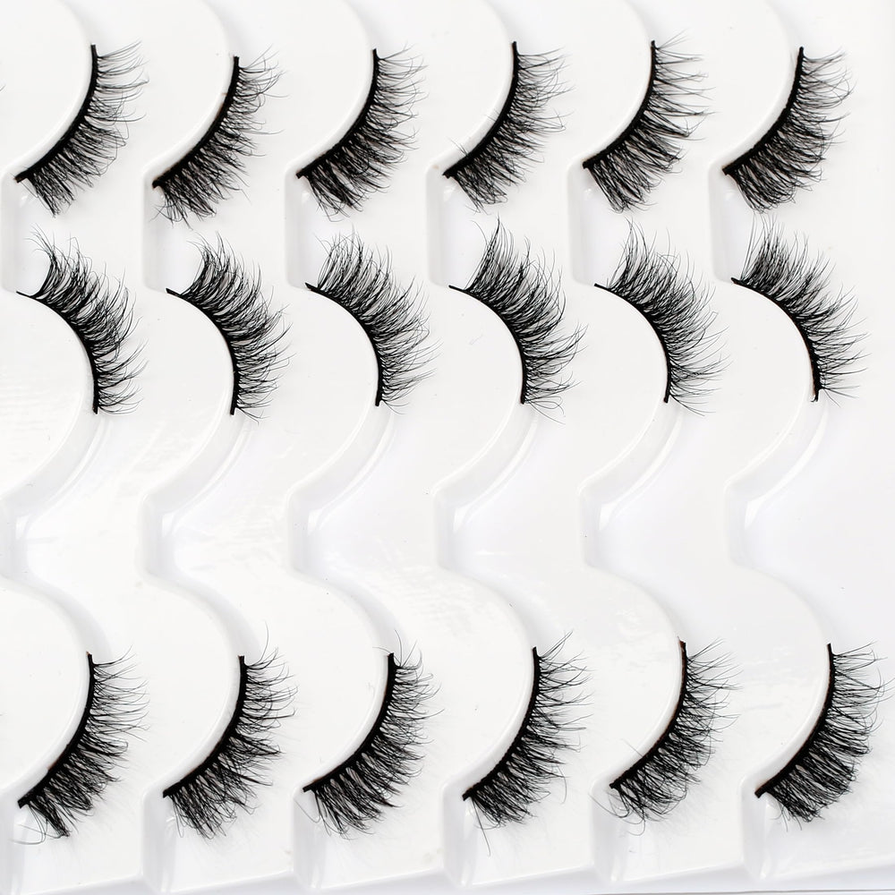 Pooplunch fluffy half lashes comb-friendly flexible band prevents poking