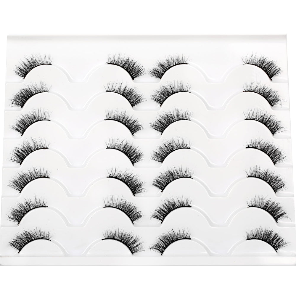 Pooplunch fluffy half lashes cruelty-free faux mink look with natural finish