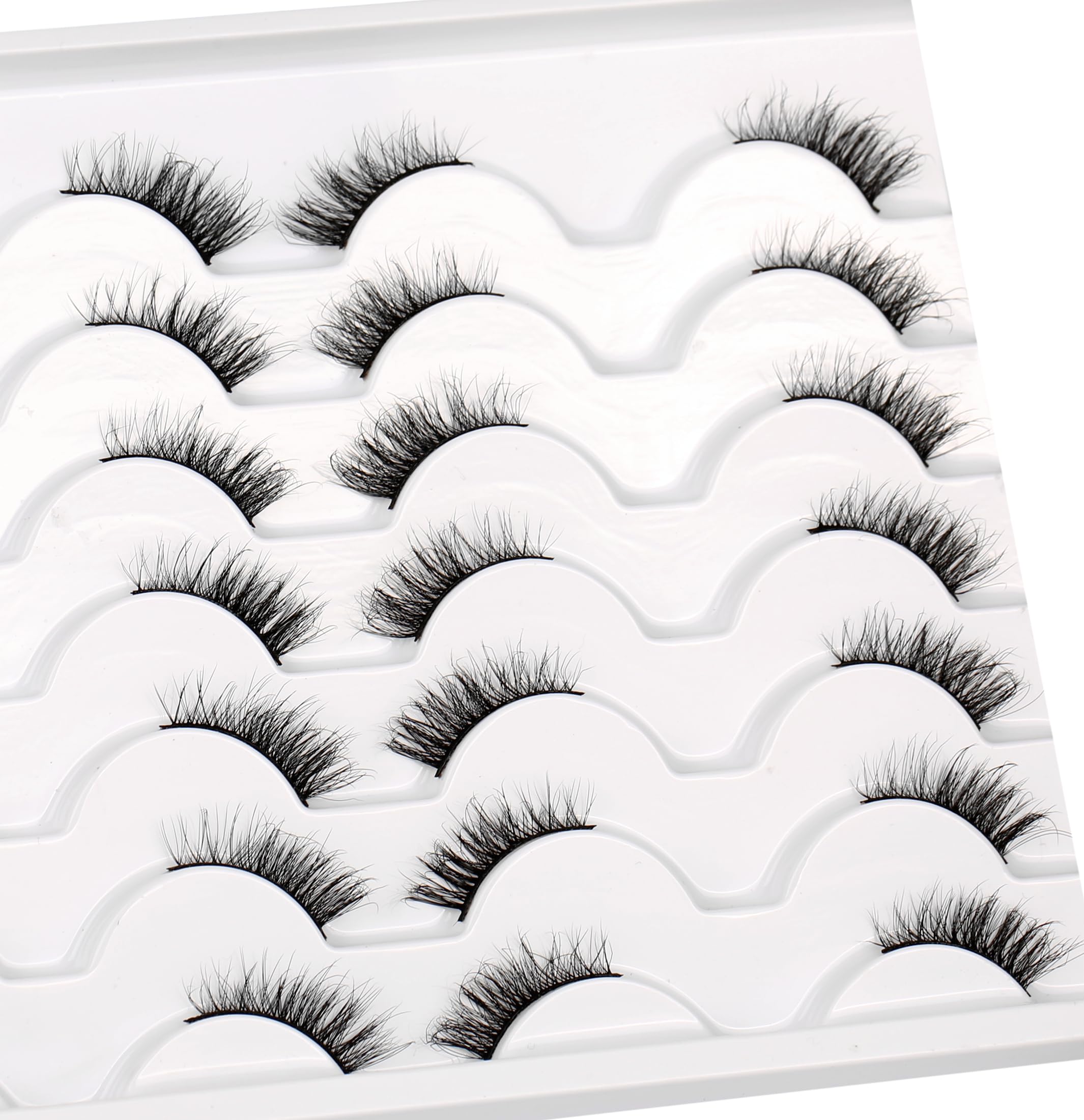 Pooplunch fluffy half lashes natural cat-eye effect for everyday wear