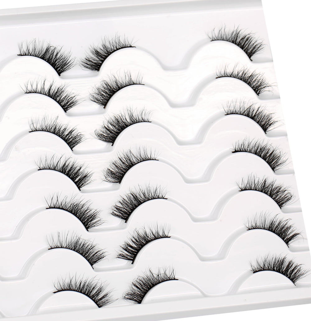 Pooplunch fluffy half lashes natural cat-eye effect for everyday wear