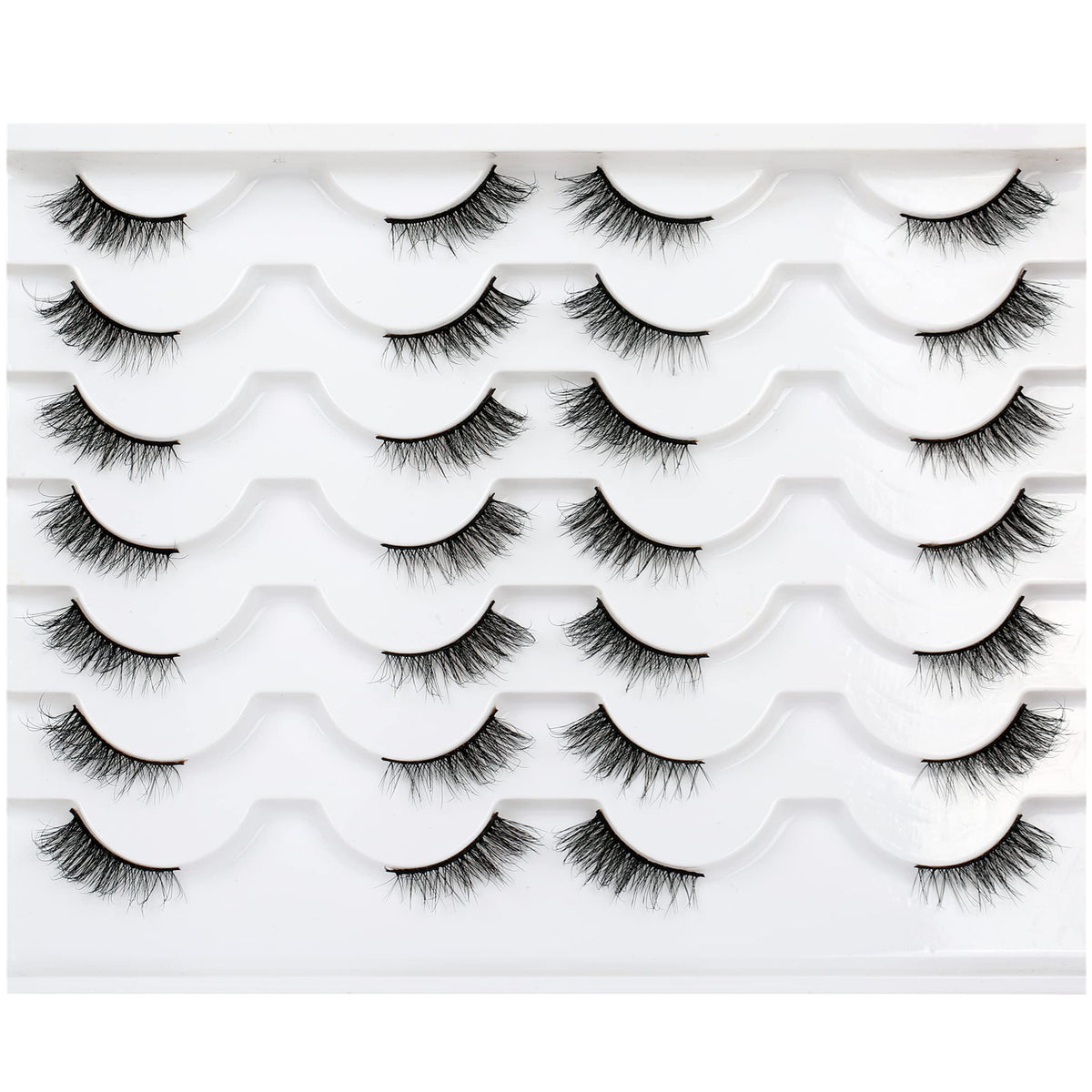 Pooplunch fluffy half lashes package view lightweight synthetic fibers for natural flutter