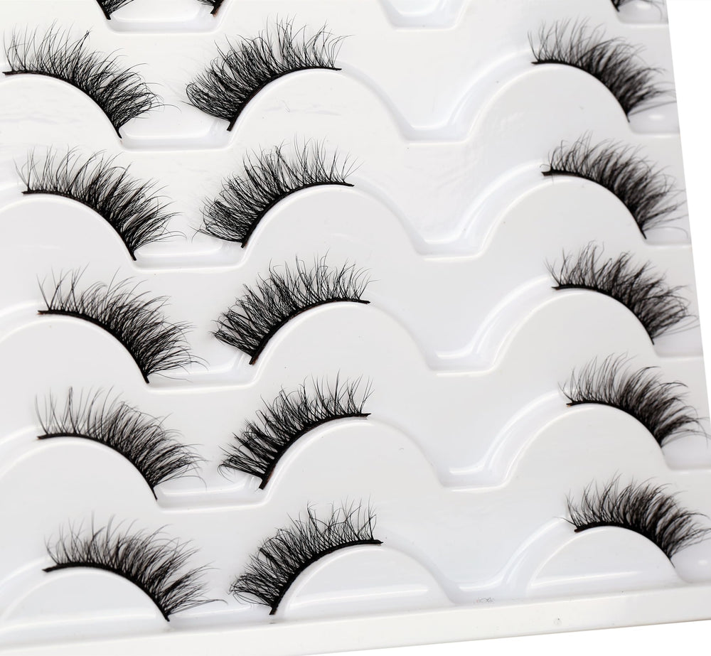 Pooplunch fluffy half lashes side view wispy volume enhances eyes subtly