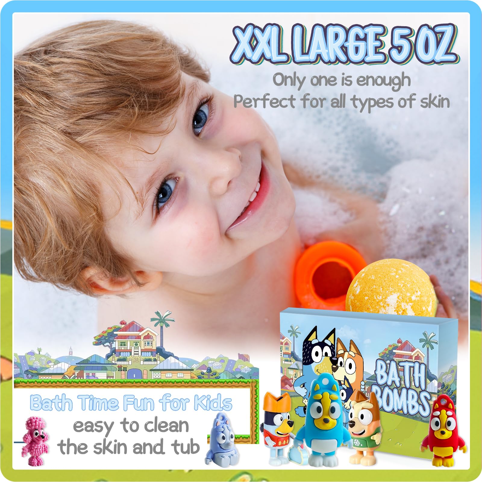 POPBATH XXL 5oz bath bombs with large fizz and color