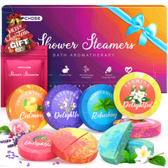 POPCHOSE gift packaging for shower steamers, a ready-to-gift self-care present.