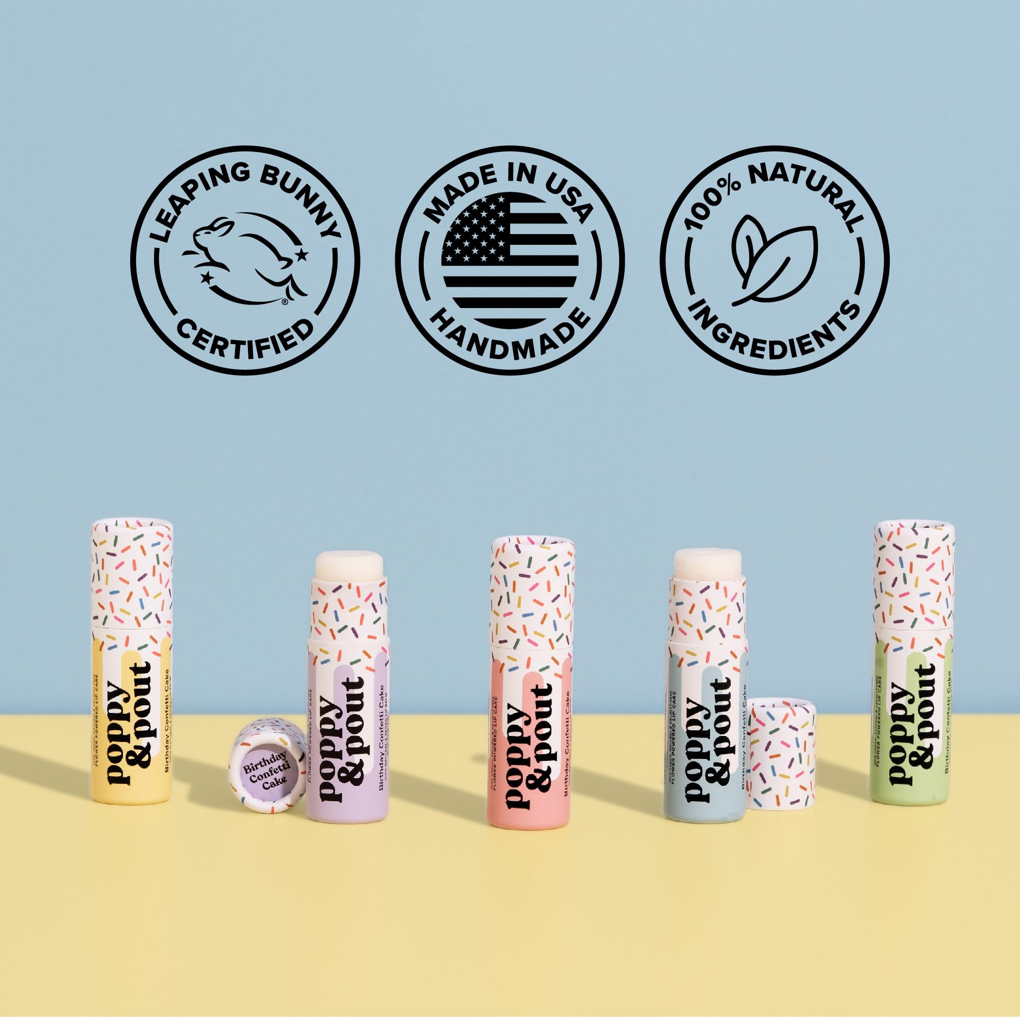 Producto natural y cruelty-free de Poppy & Pout, certificado Leaping Bunny.