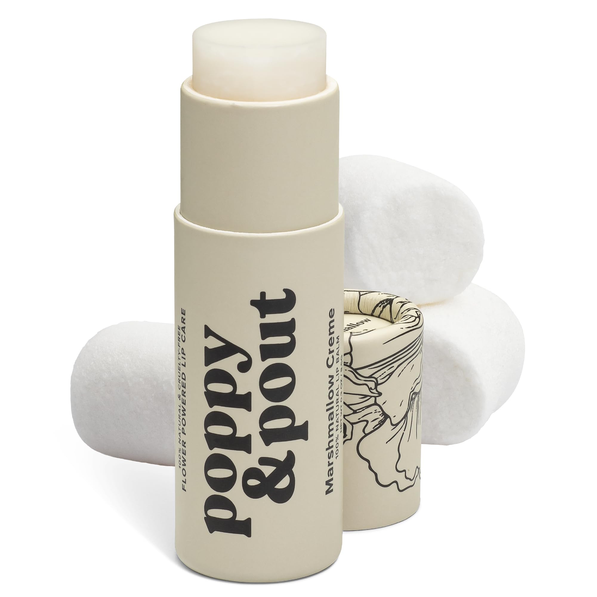 Poppy & Pout Crema de Malvavisco bálsamo labial, textura cremosa hidrata los labios