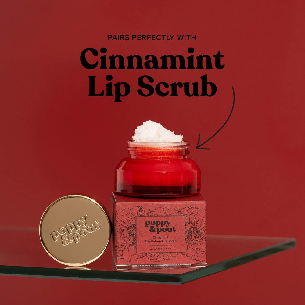 Poppy y Pout uso diario para labios suaves y nutridos.