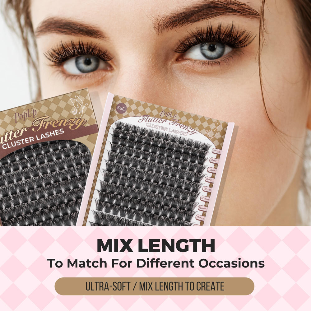 Popup 9-18mm mixed-length clusters cover natural to bold styles