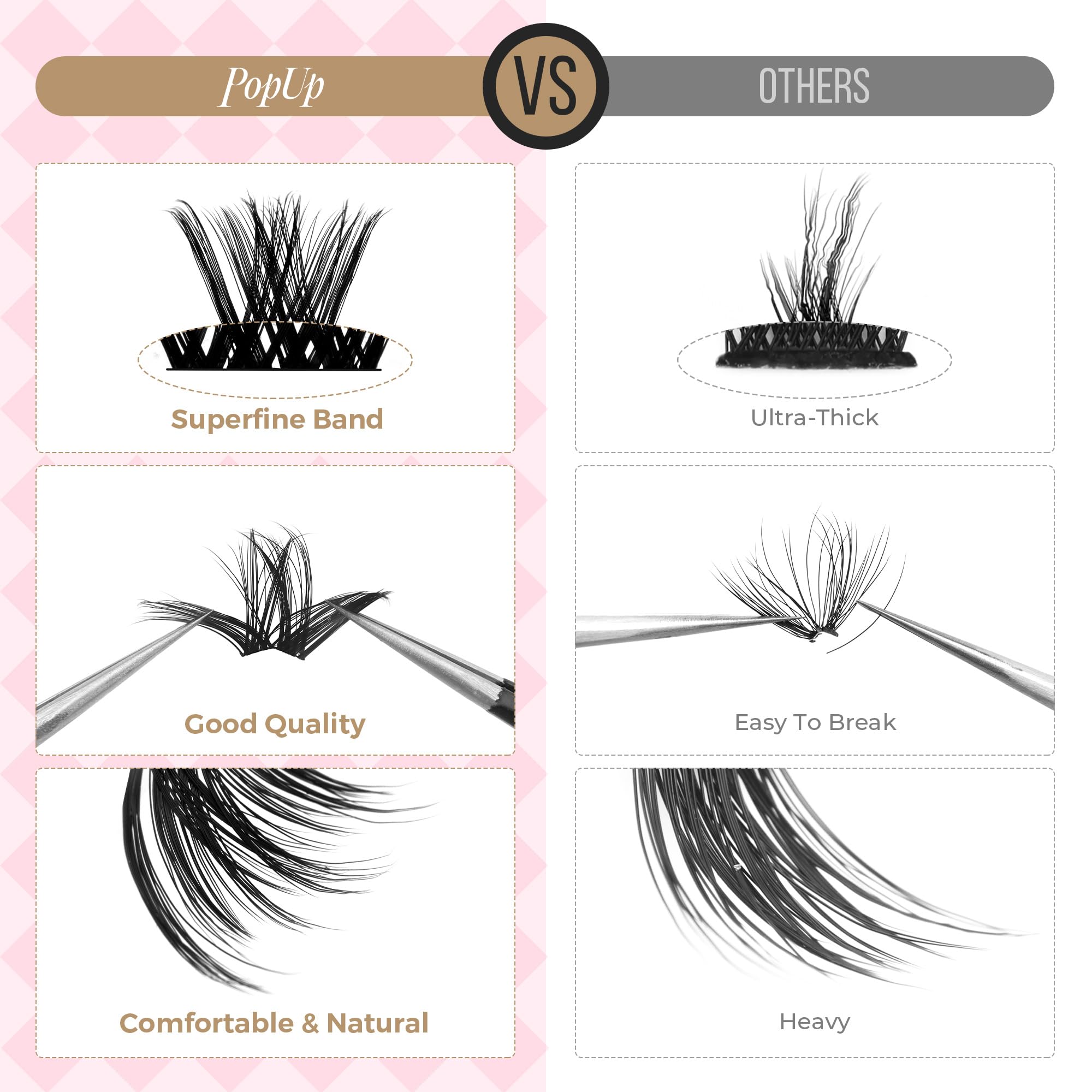 Popup reusable clusters offer durable lashes for multiple looks