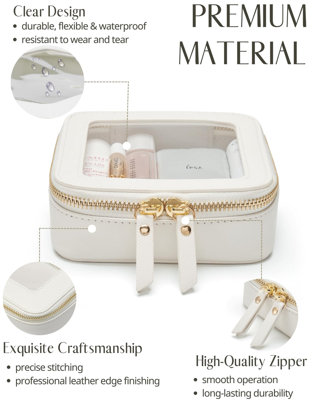 Popvibe saffiano leather exterior shows premium durability and scratch resistance