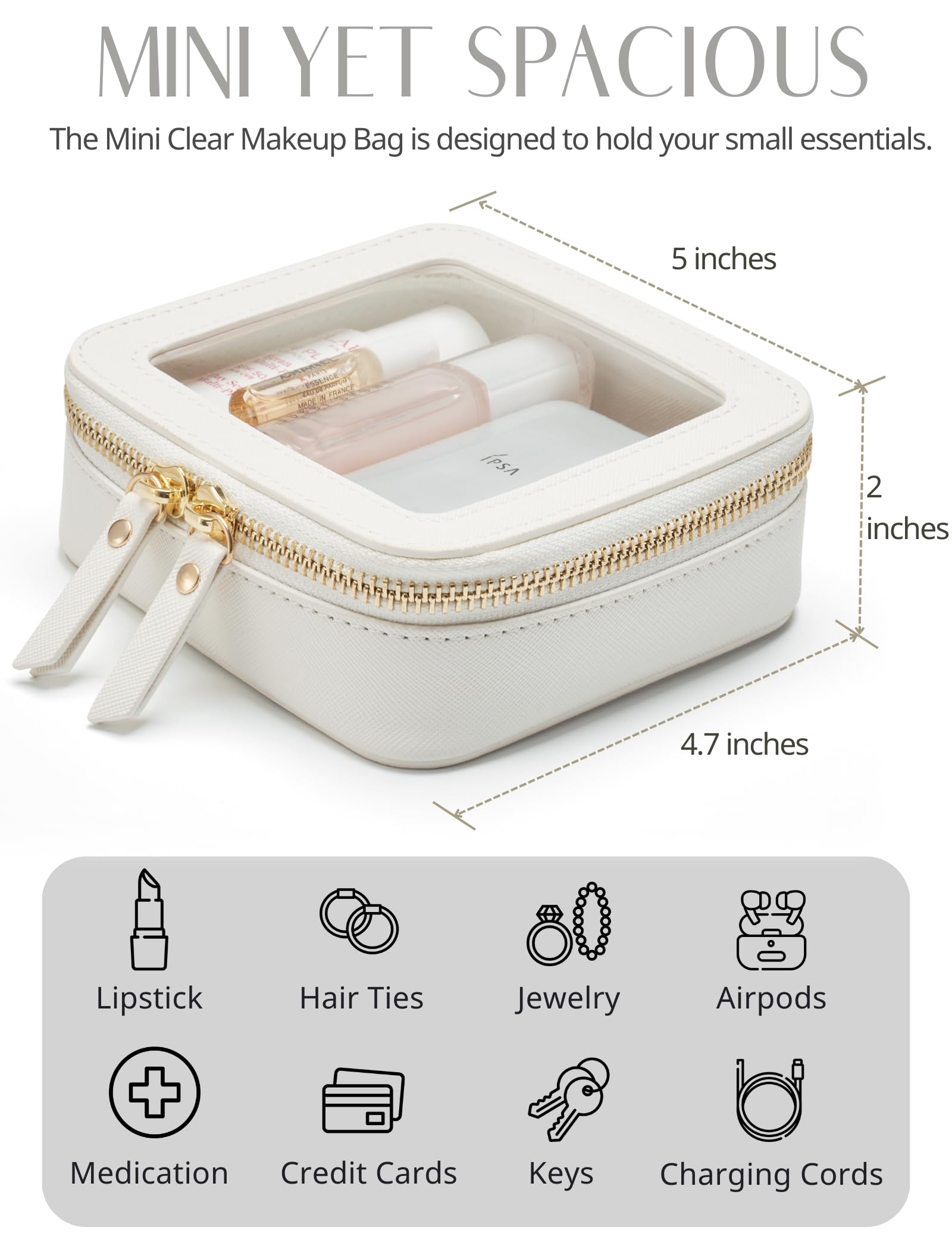 Popvibe zippered closure keeps contents secure during travel