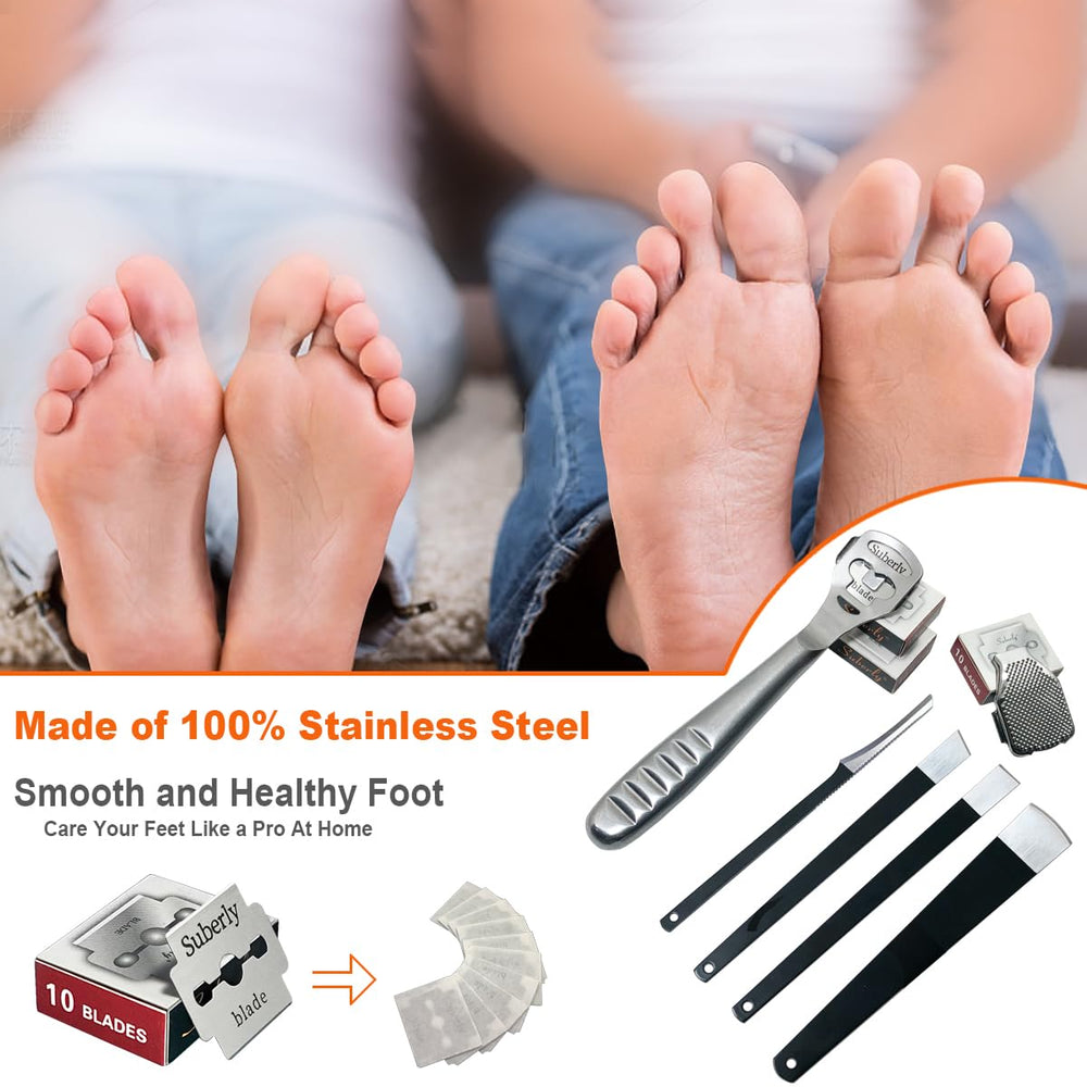 POQOD callus remover kit assists softening dry skin on heels and feet.