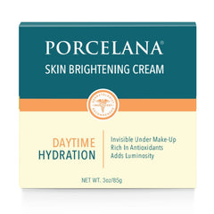 Porcelana crema diurna para rostro, hidratación profunda y tono uniforme.