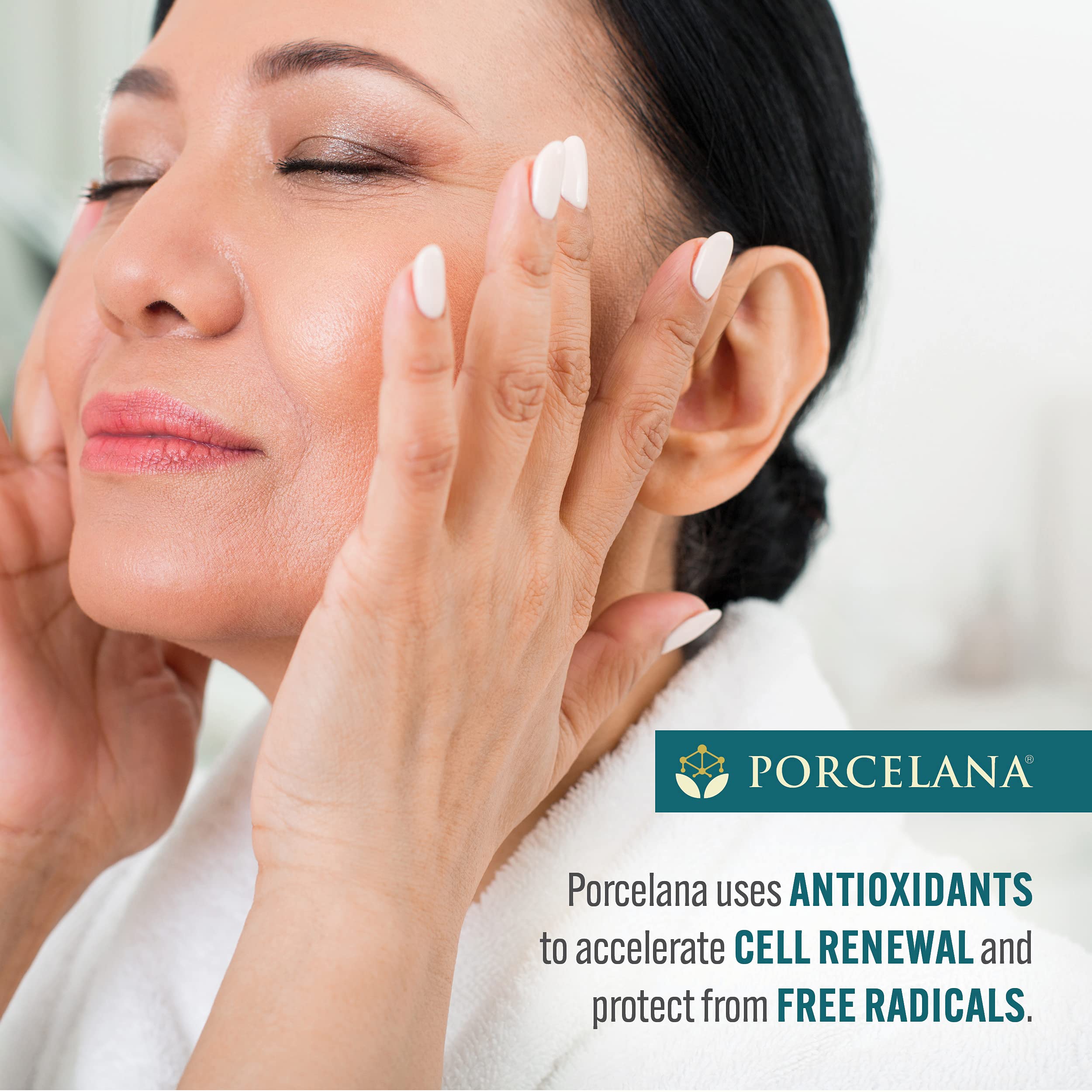 Porcelana crema diurna para tono más uniforme y brillo natural.