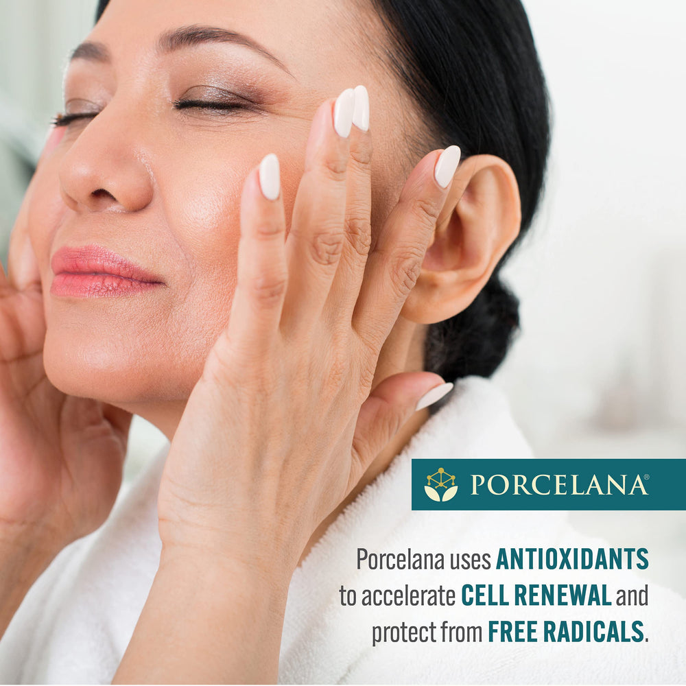 Porcelana crema diurna para tono más uniforme y brillo natural.