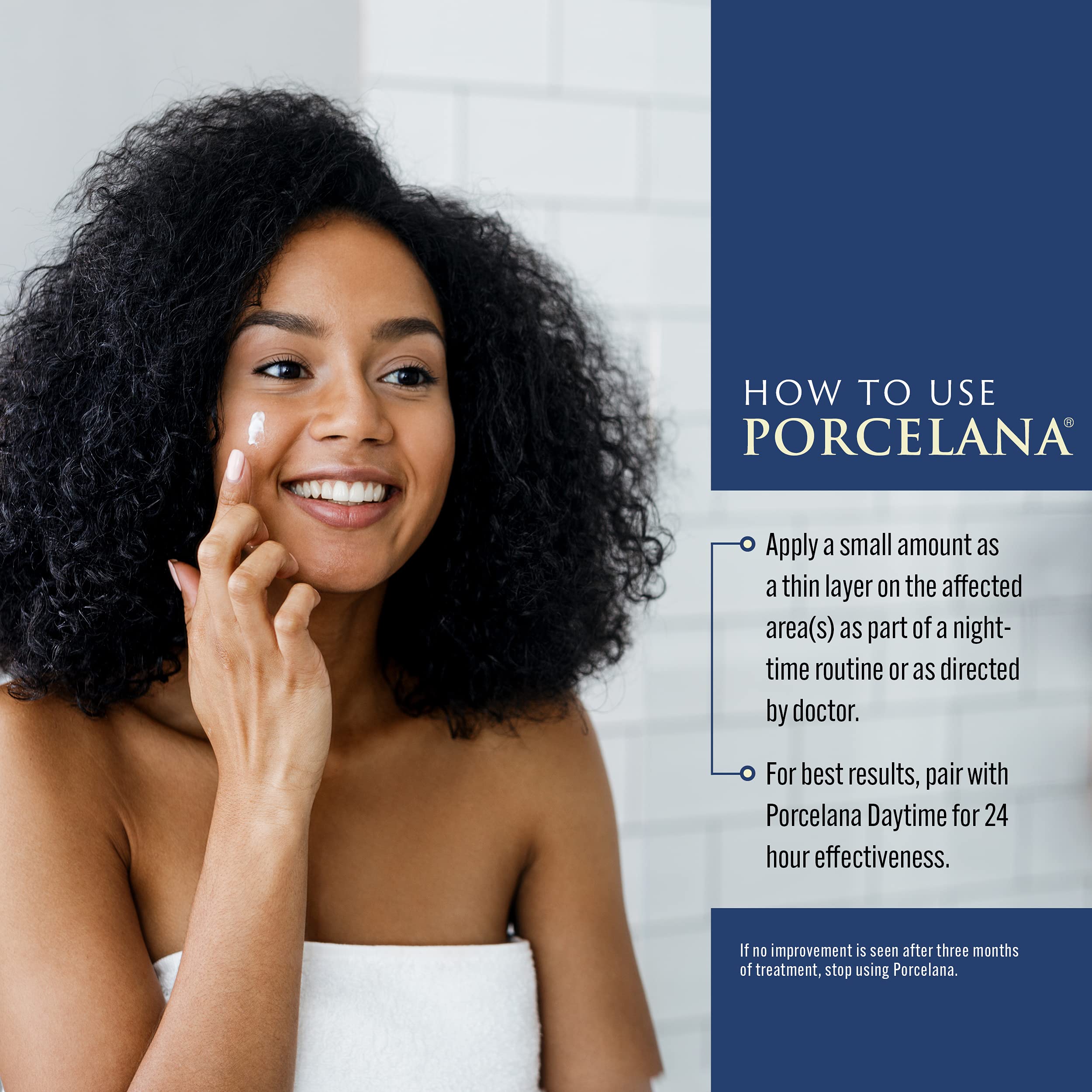 Porcelana funciona bien con protector solar para un cuidado diario.