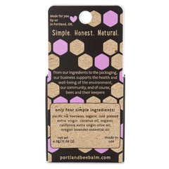 Portland Bee Balm labial lavanda para uso diario y protección.