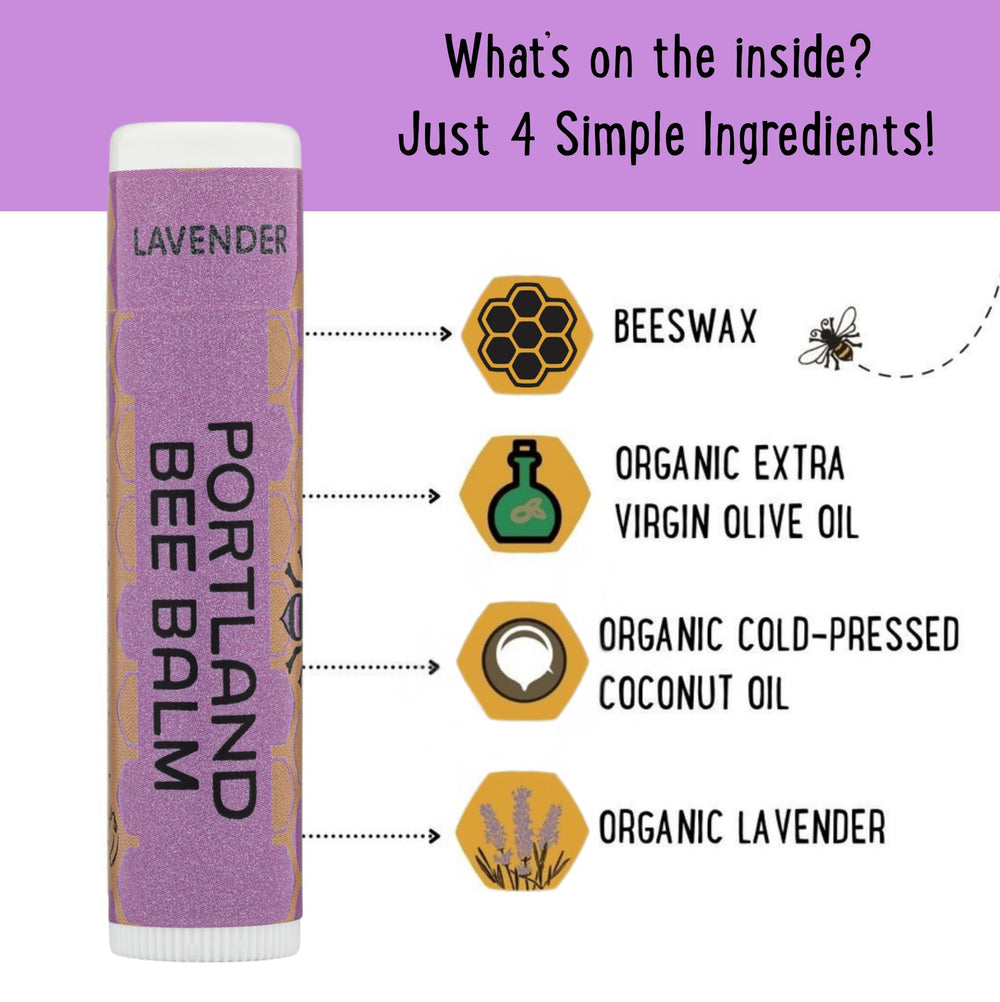 Portland Bee Balm labial lavanda: protector natural para labios secos.