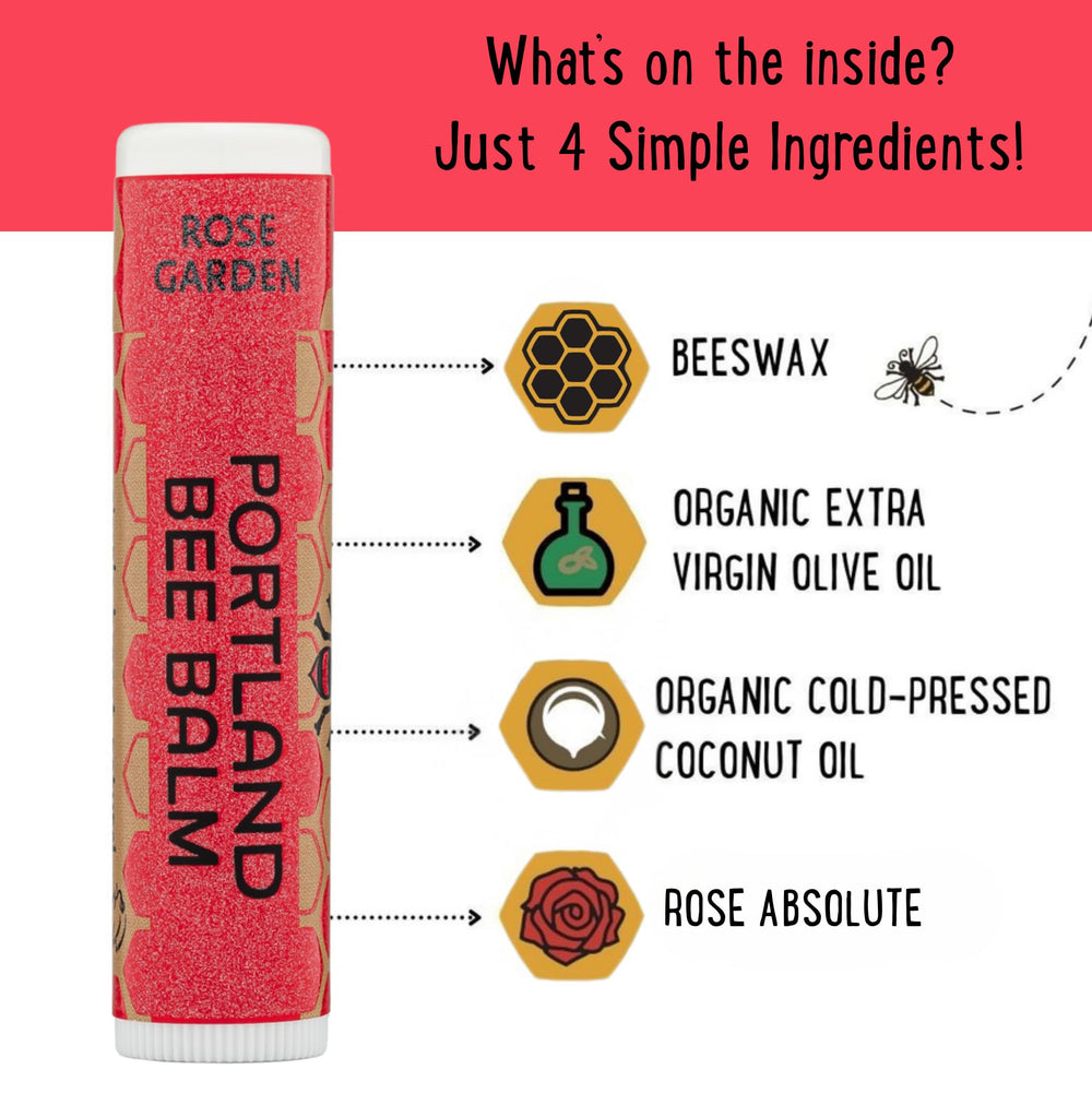 Portland Bee Balm extracto de rosas ofrece un aroma suave y natural.