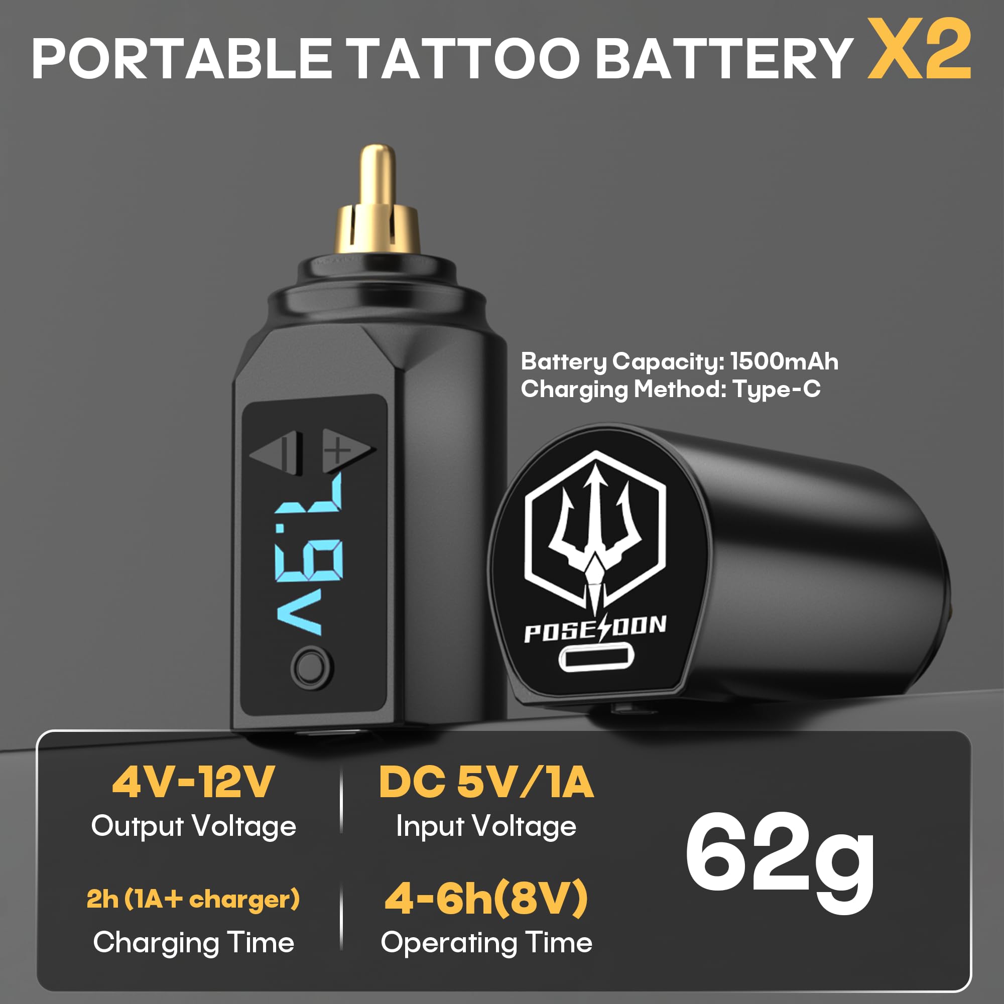 Poseidon 1500mAh battery pack powering longer sessions