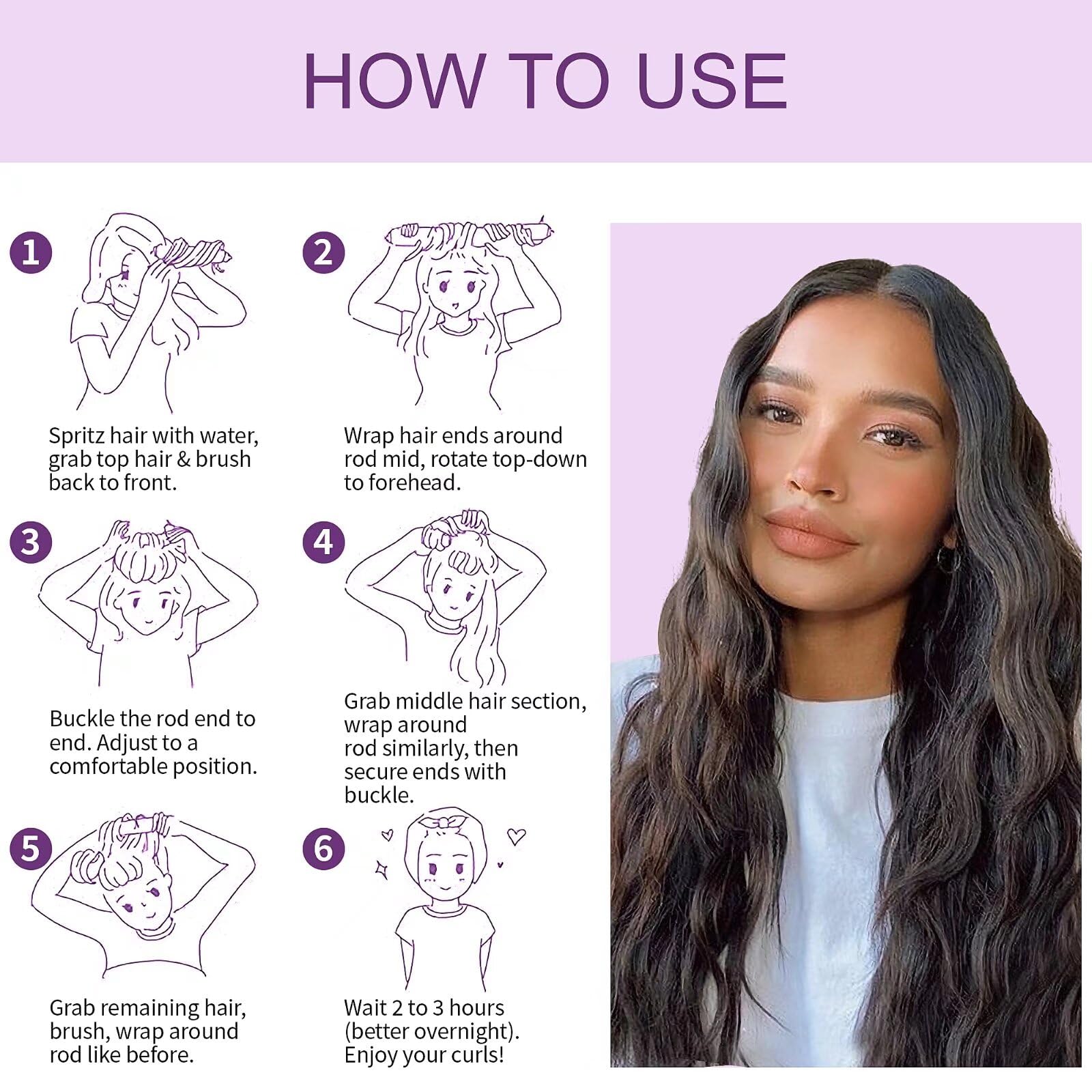 Posicurly satin bonnet and rollers demonstrate ready-to-use styling and organized nighttime routine