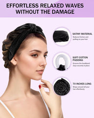 Posicurly velvet headband with soft interior supports comfortable overnight styling.