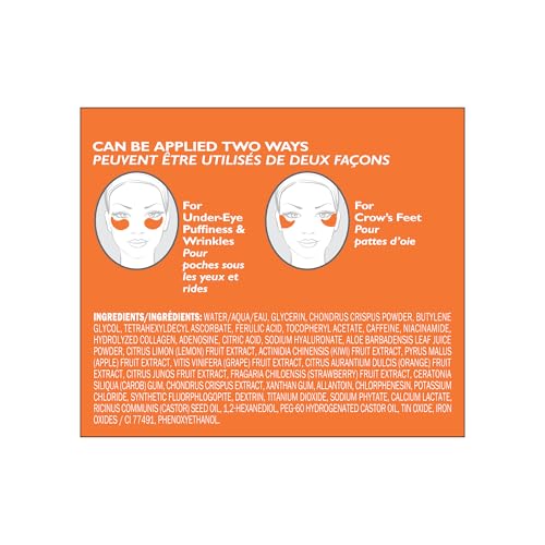 Potent-C eye patches application under-eye area for brightening.