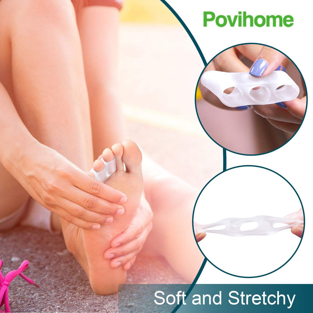 Povihome soft silicone pinky toe spacers designed for daily wear