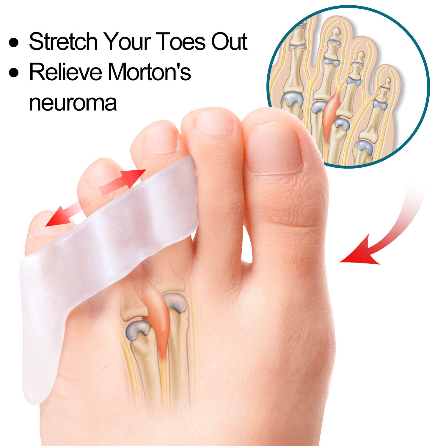 Povihome widened-design toe spacer fits longer toes comfortably