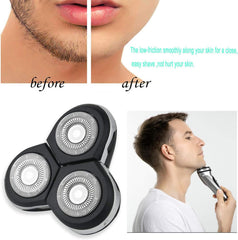 Poweka three-floating-heads for better neck hair capture.