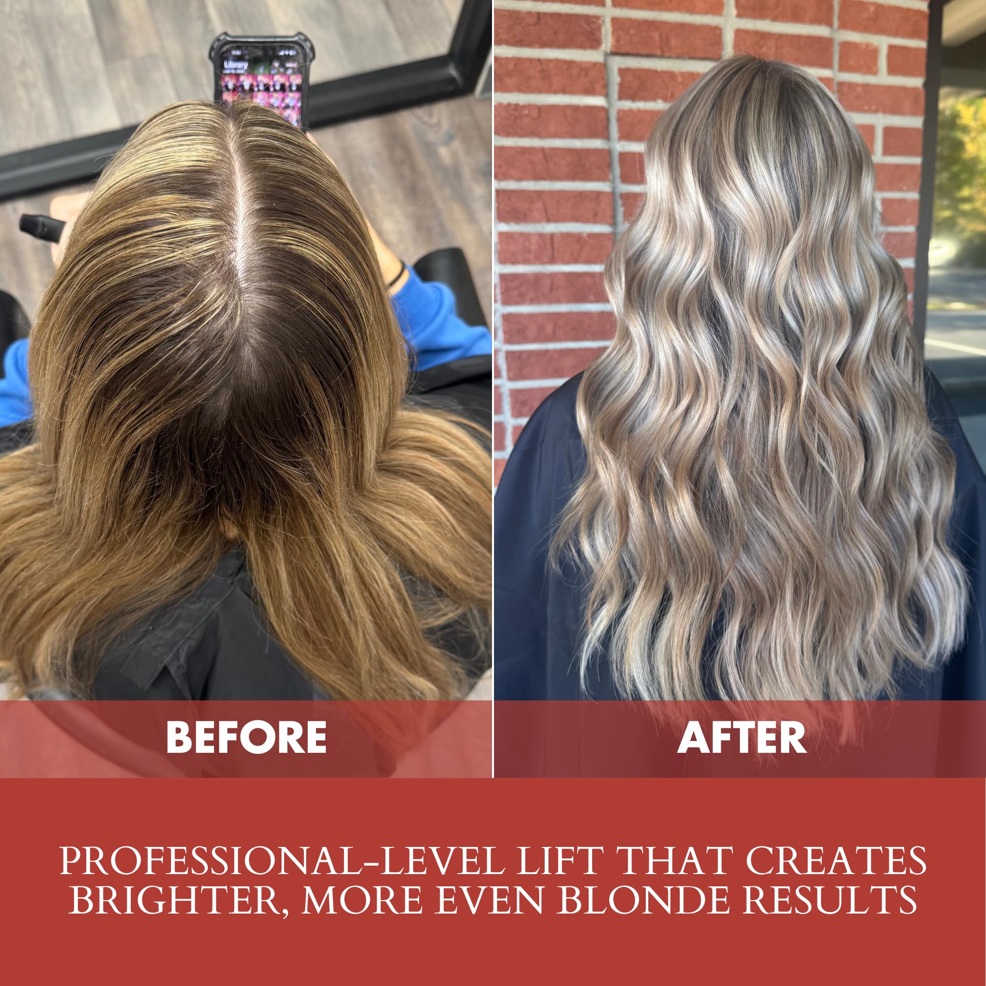 POWERTOOLS 4BOND Premium Hair Bleach Powder kit in use for home lightening routine