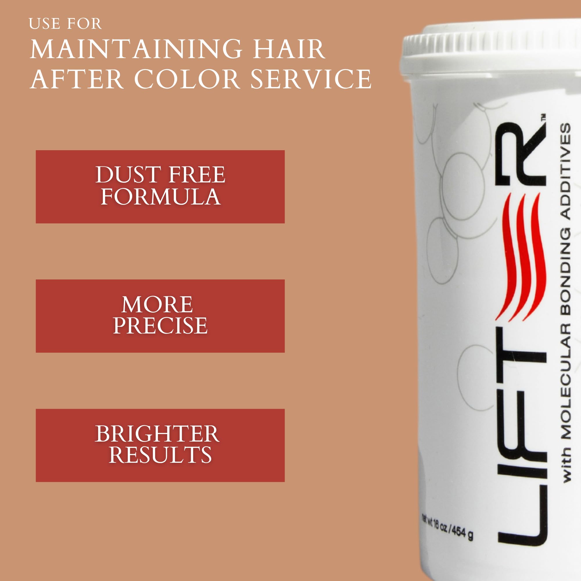 POWERTOOLS 4BOND Premium Hair Bleach Powder lift results on model hair up to 9 levels