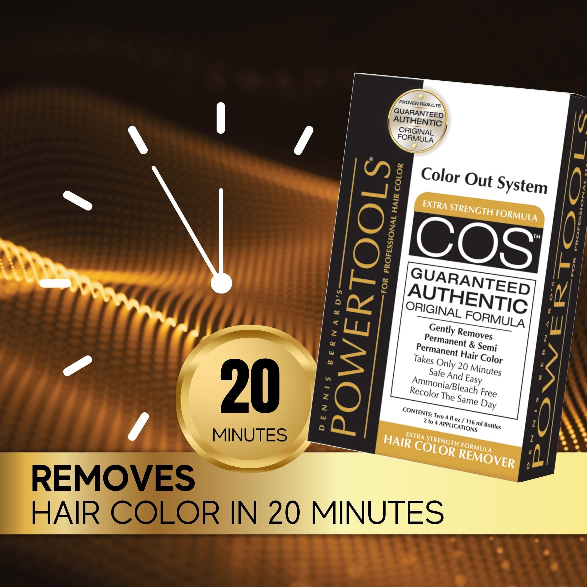 PowerTools COS box and label emphasize ammonia-free formula.