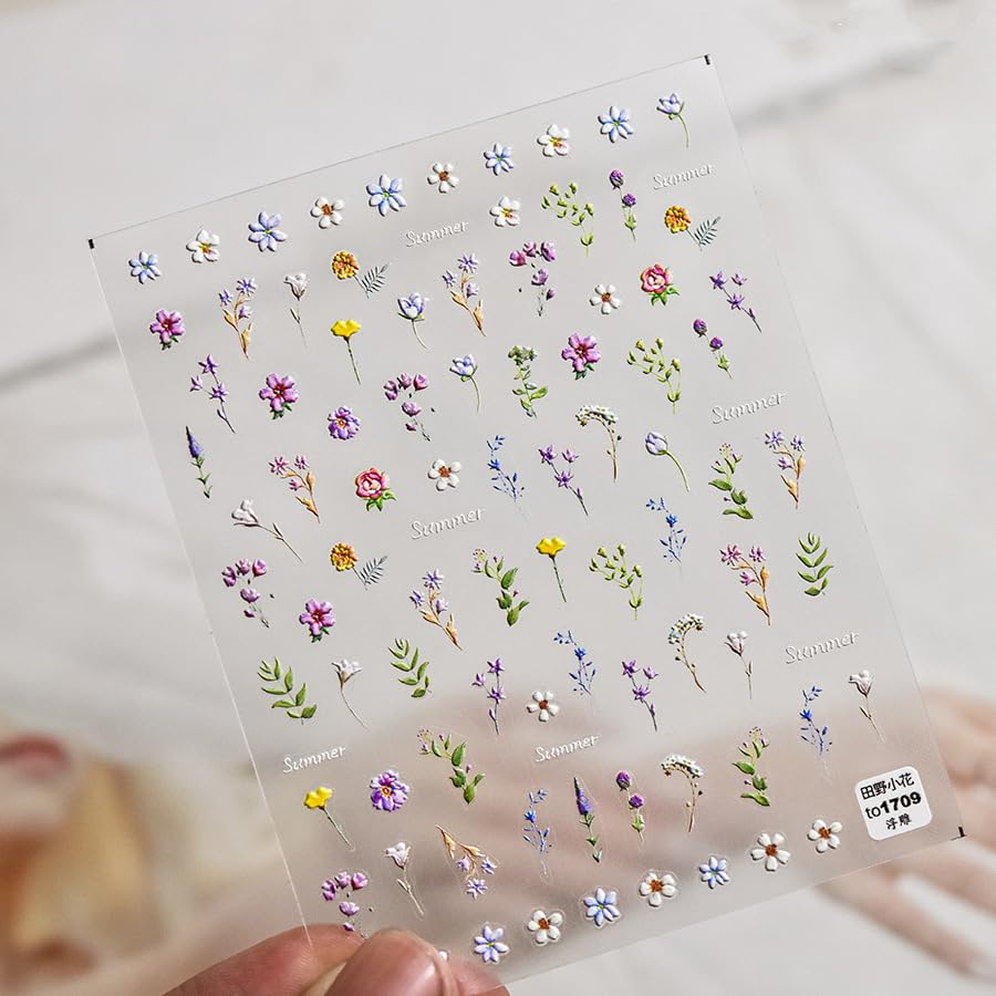 POWPOP nail art stickers spring petals 5D embossing for easy styling