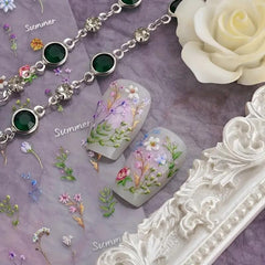 POWPOP nail stickers pastel butterfly 5D embossing for vibrant summer accents