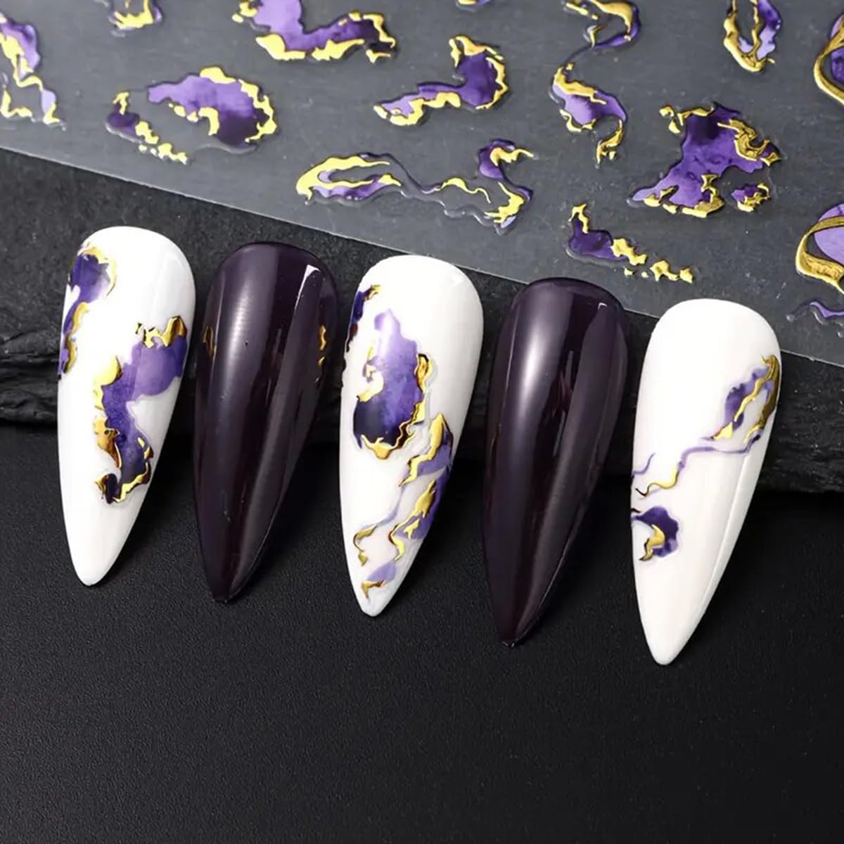 POWPOP self-adhesive decals apply easily for quick manicures.