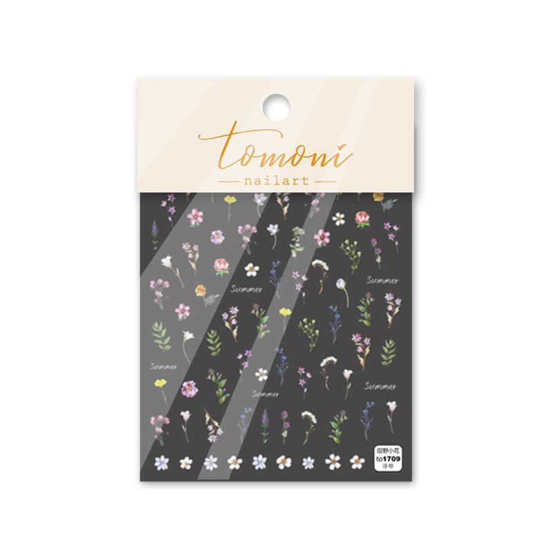 POWPOP summer flower decals leaves 5D embossed texture on nails