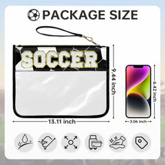 PPeen soccer gifts makeup bag transparent view shows contents at a glance