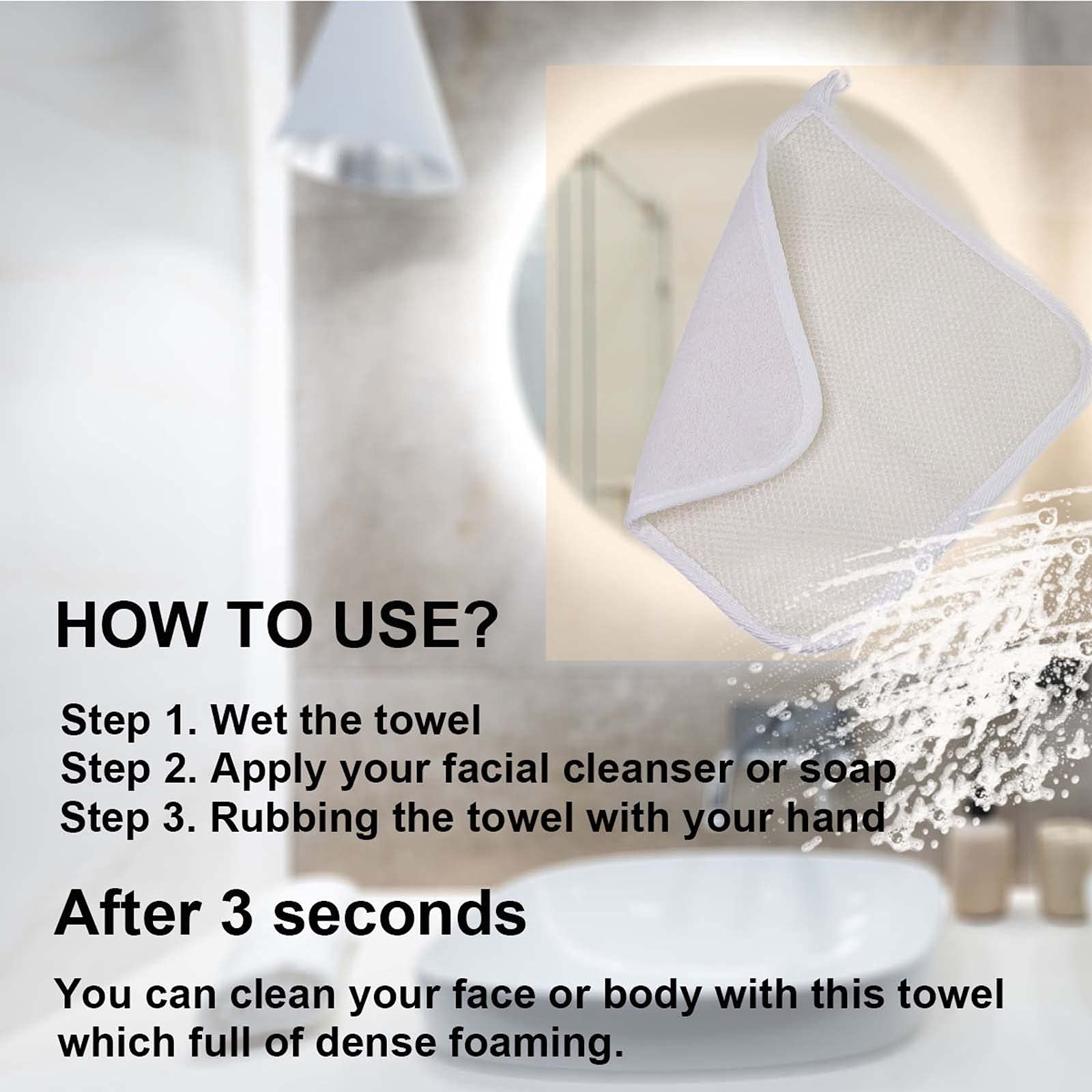 PPHAO BASIC toalla exfoliante para cara y cuerpo, limpieza completa.