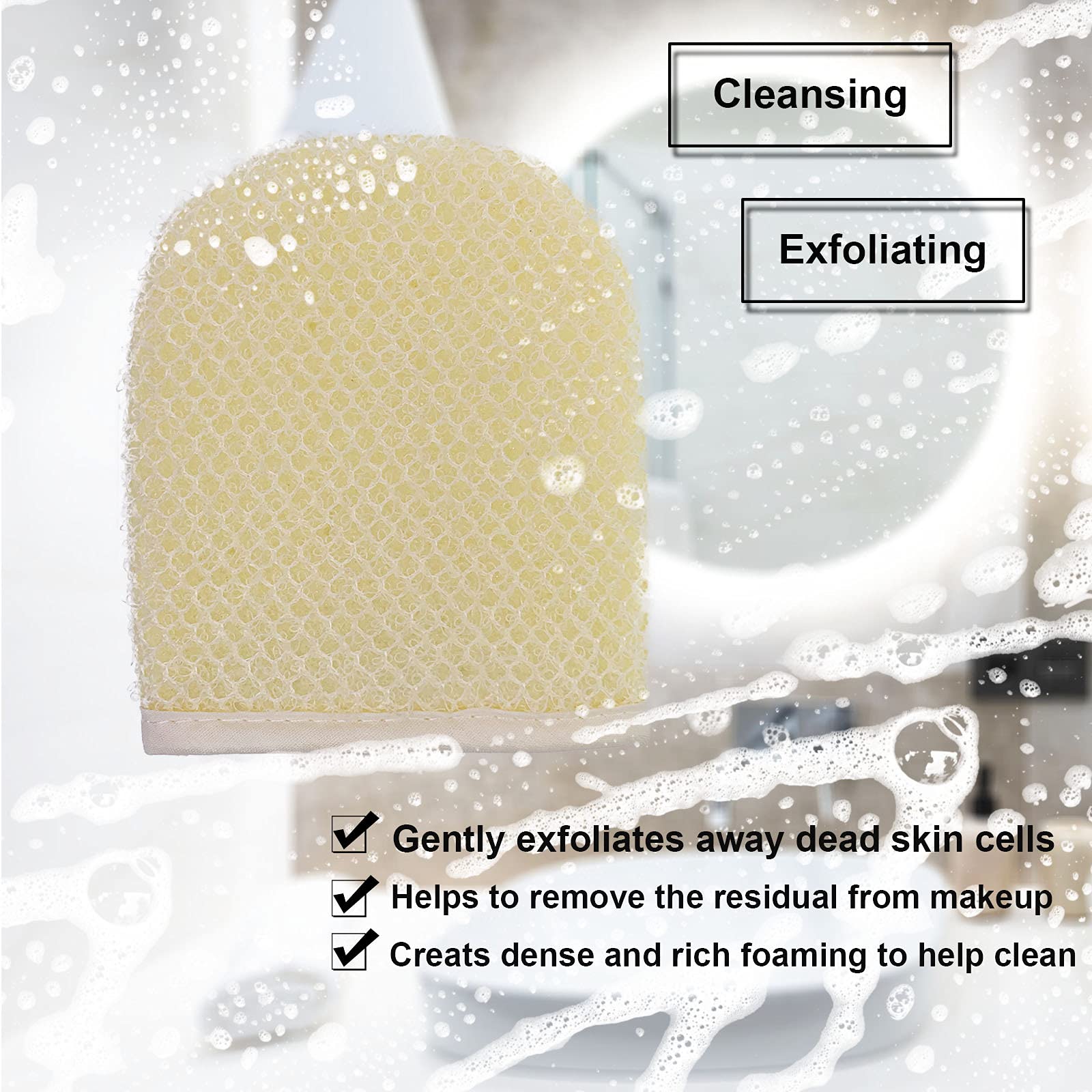 PPHAO BASIC guante exfoliante para hombres y mujeres con exfoliación suave