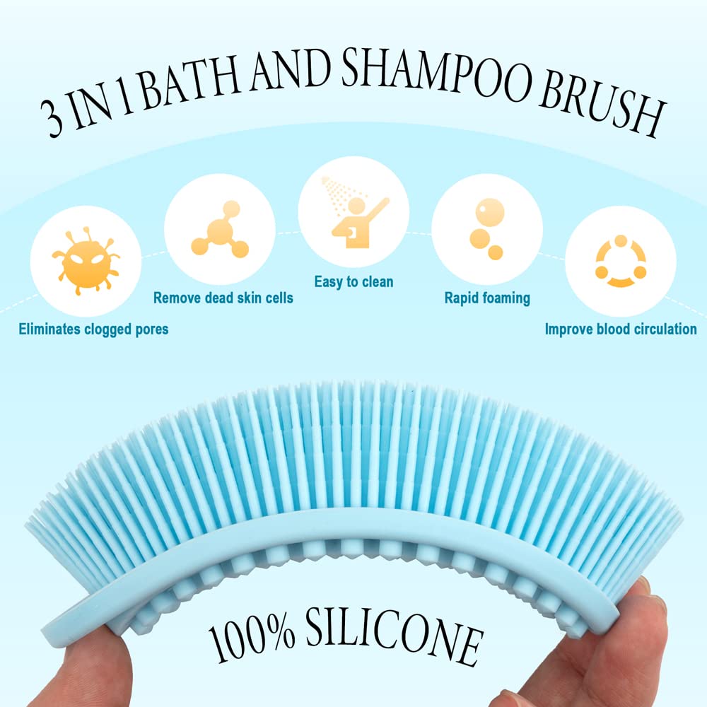Cepillo PQRUU azul exfoliante para limpieza diaria y revitalización de la piel.