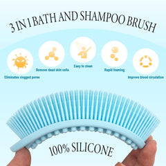 Cepillo PQRUU azul exfoliante para limpieza diaria y revitalización de la piel.