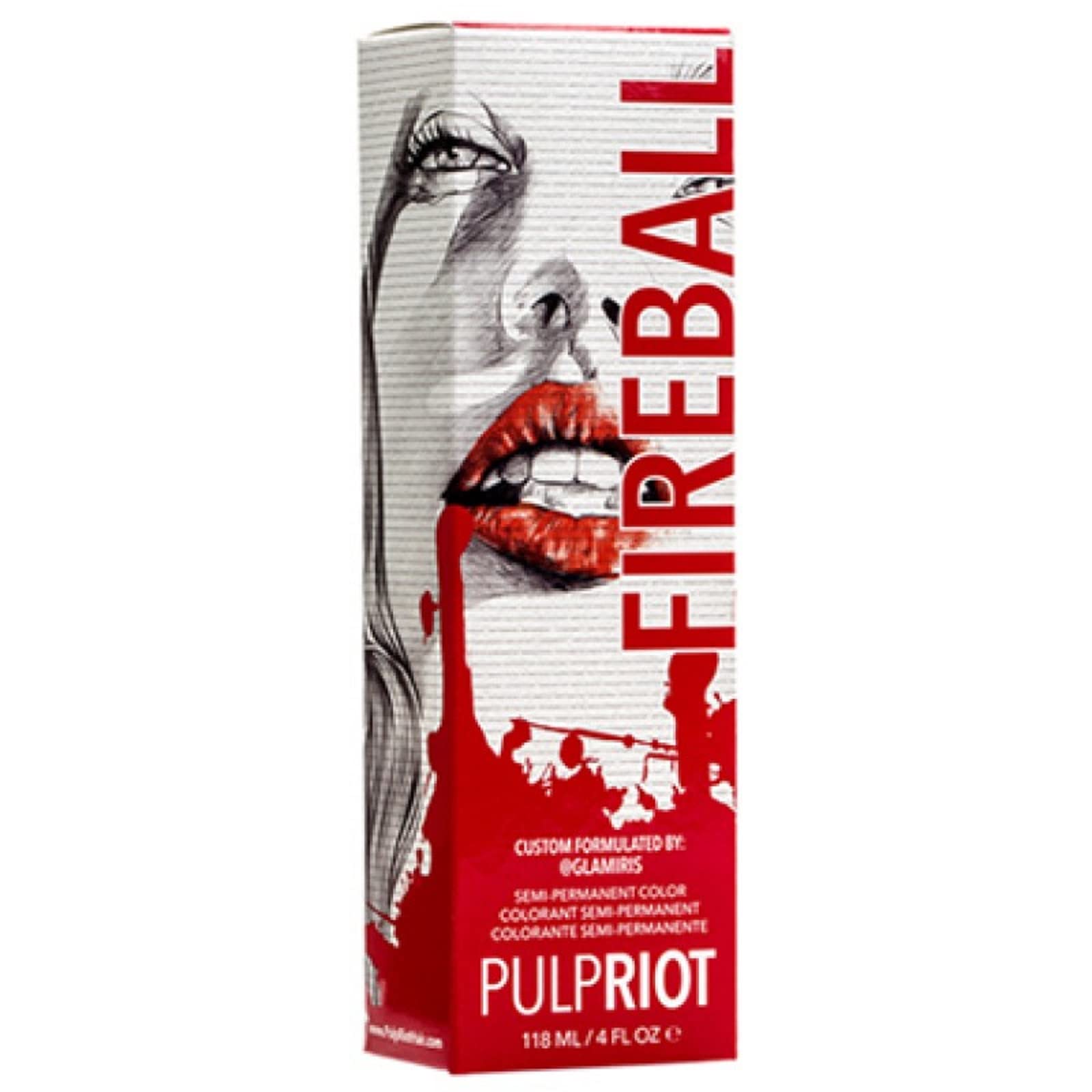P.R. Pulp Riot Fireball 4oz bottle, front view, vibrant color.