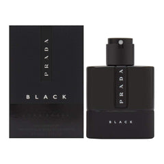 Prada Luna Rossa Black bottle front view for a bold evening scent.