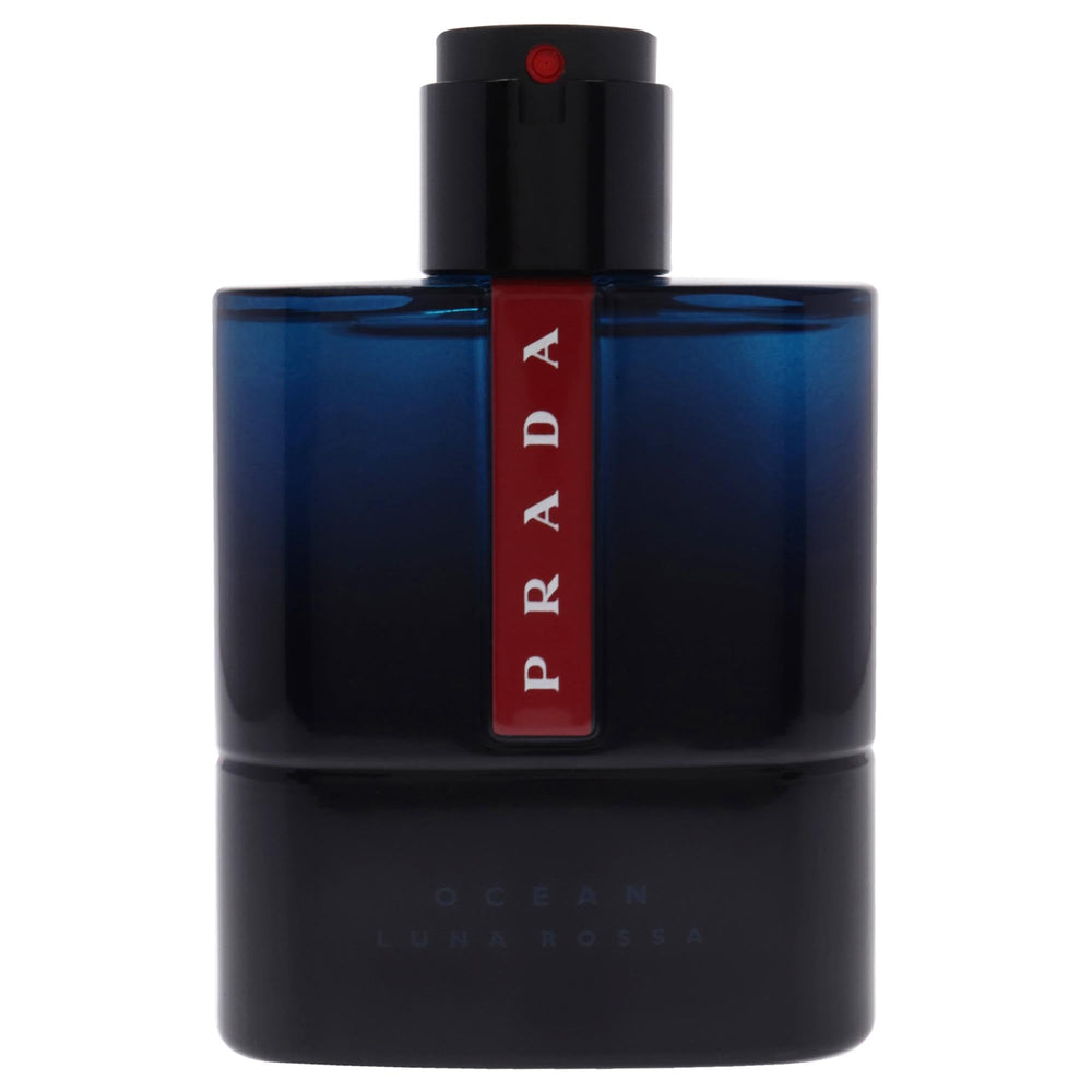 Prada Luna Rossa Ocean bottle side view with vetiver and iris for elegant daily wear.